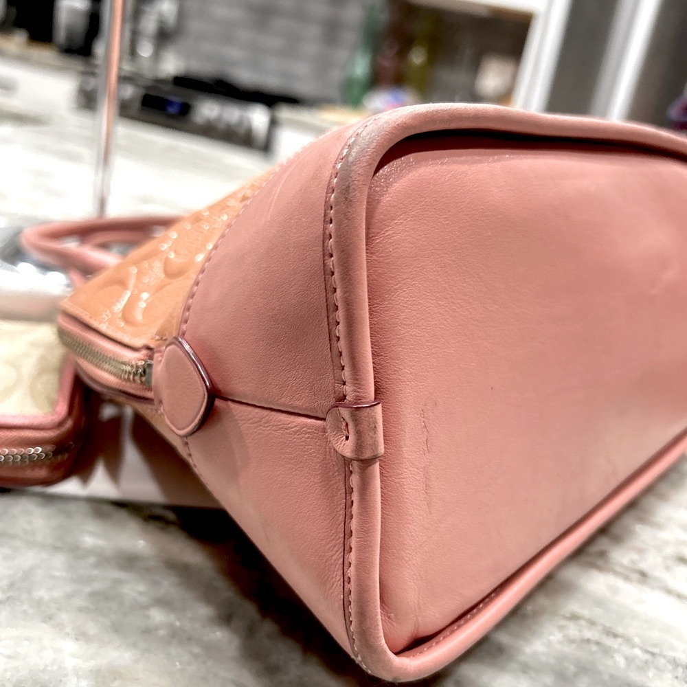 Bundle - Coach Authentic Embossed Signature Patent Leather Satchel - Picture 5 of 14